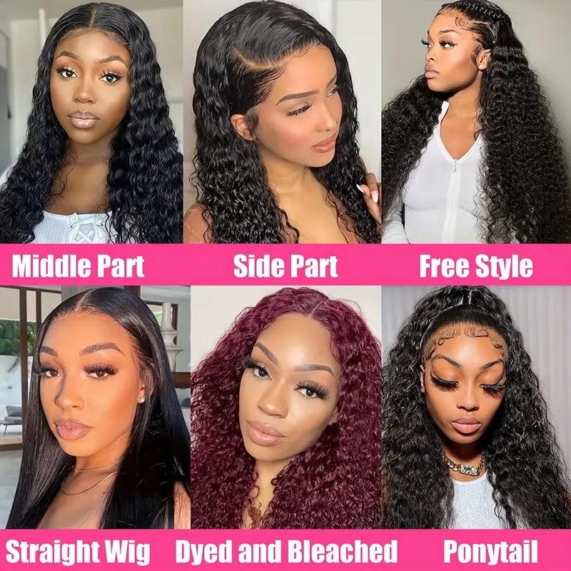 Long Wavy Lace Wig with Middle Part - Natural Look, Full Head, Multiple Colors & Lengths