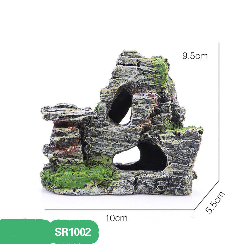 Resin Rockery Garden Ornament - Grey Home Decor Sculpture