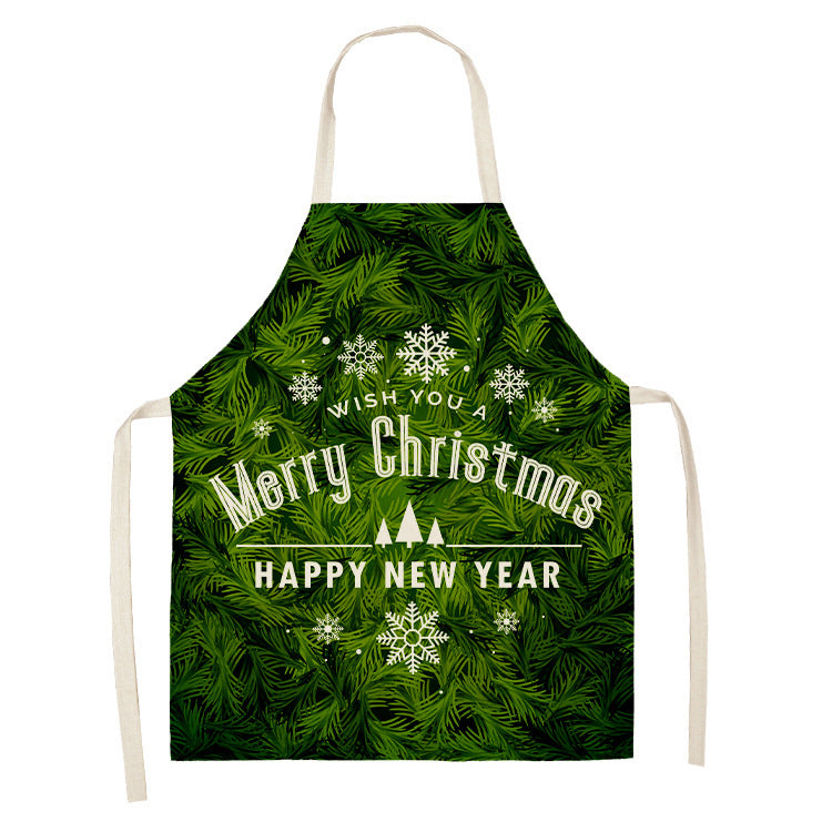 Christmas Dog Linen Apron for Kitchen Household Storage - Multiple Sizes & Styles