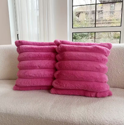 Large Plush Pillowcase Solid Color Cushion Cover Sofa Decor 45x45cm