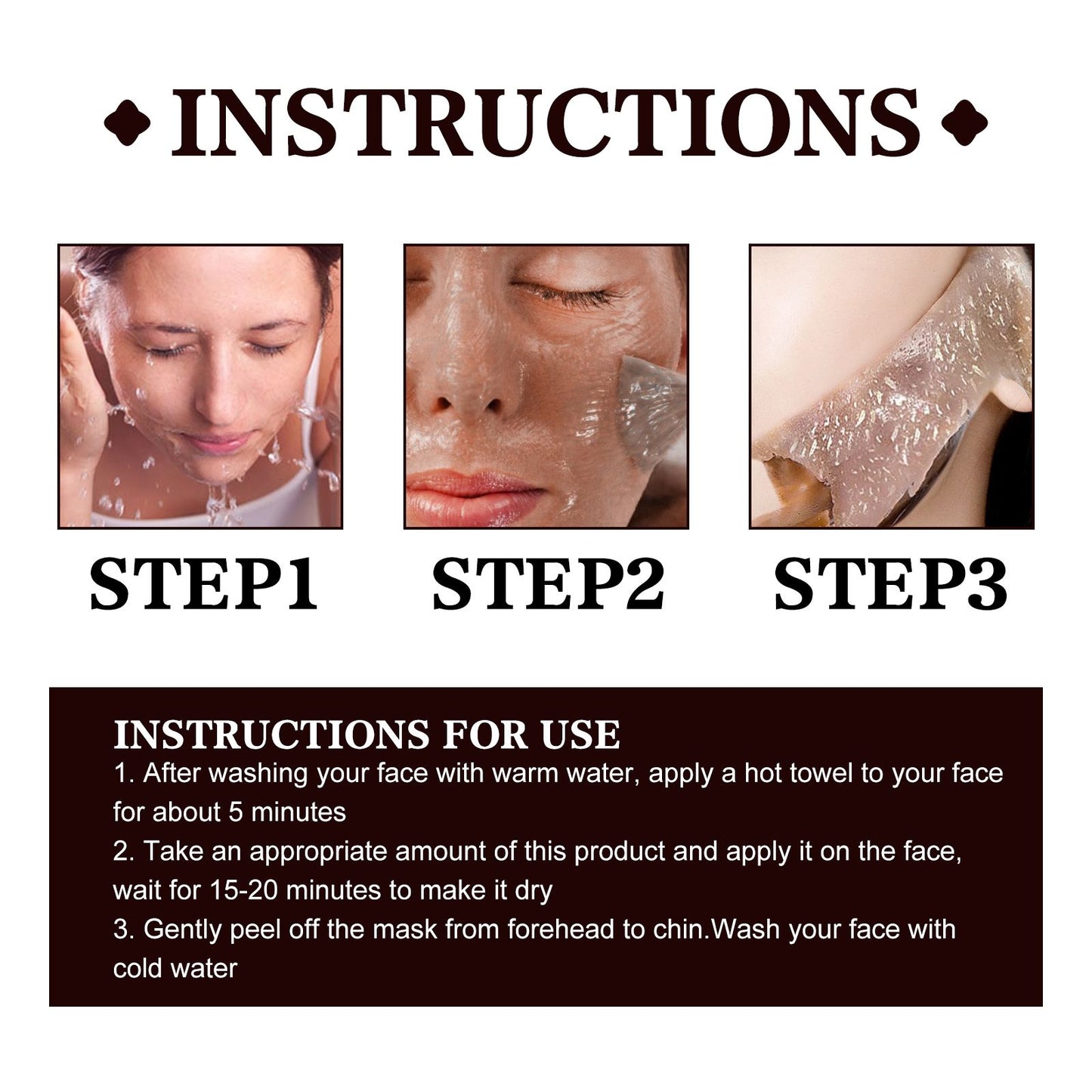 Black Tea Peel-Off Facial Mask for Deep Pore Cleansing and Brightening