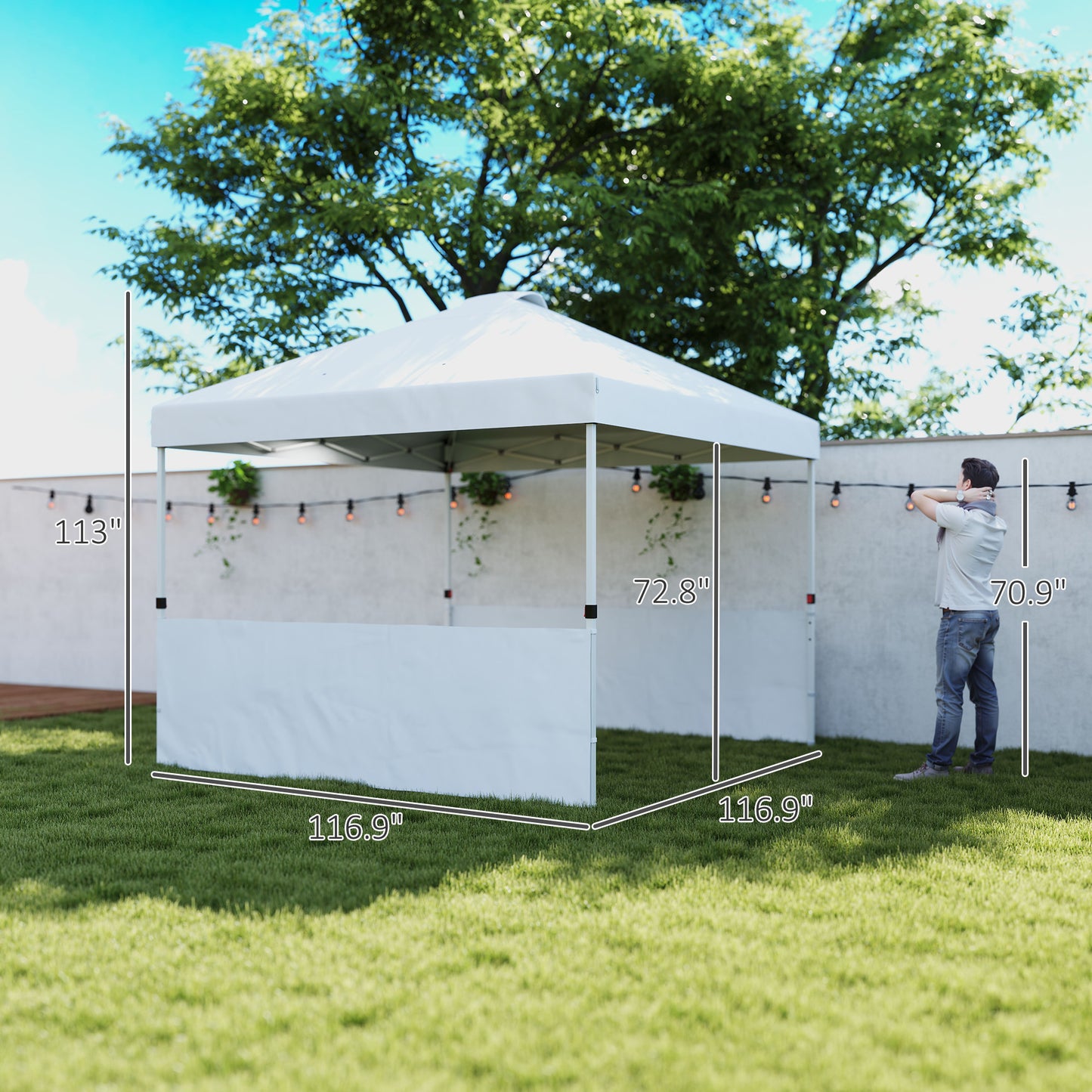10x10 Pop Up Canopy Tent with Sidewalls - UV50+ Sun Shelter