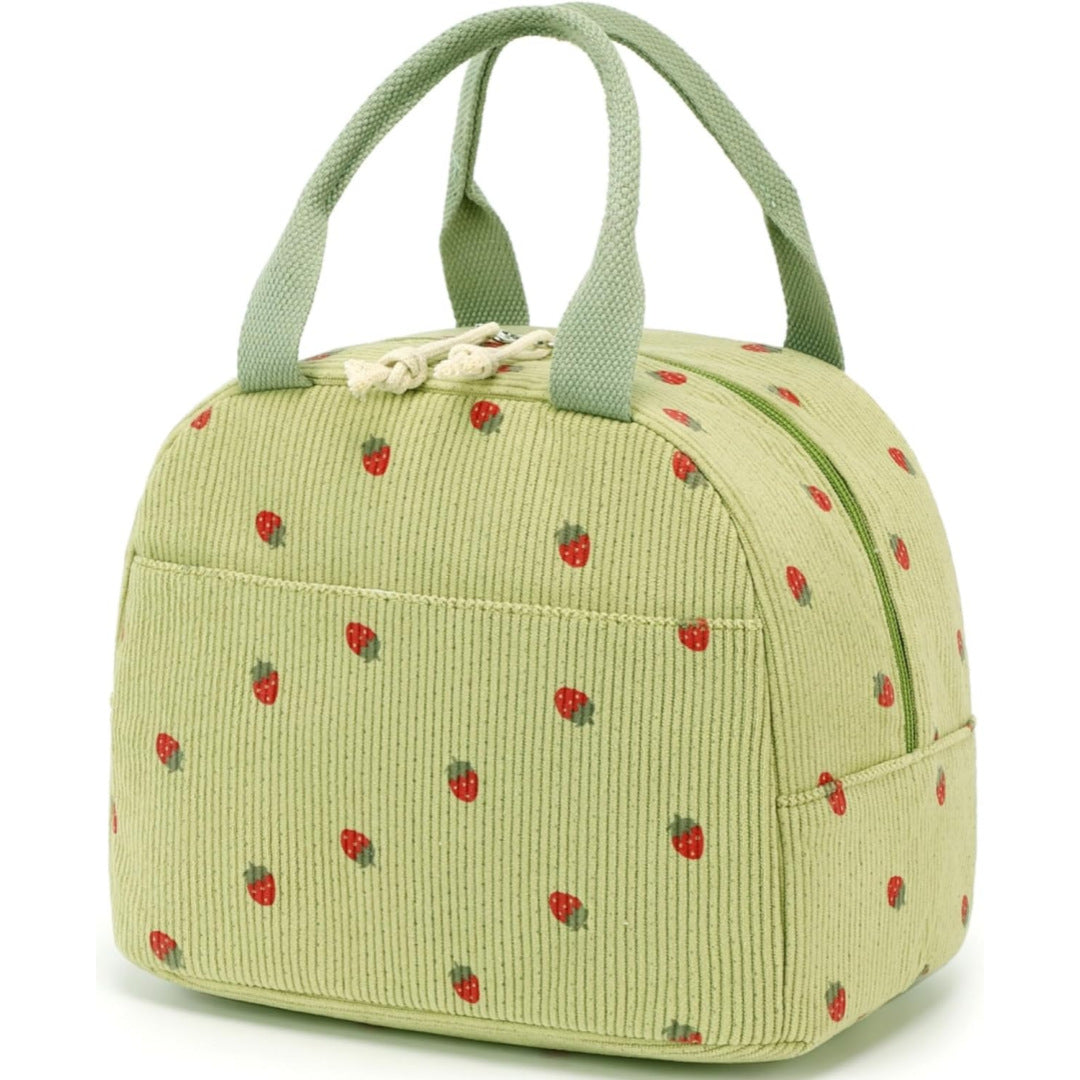 Large Capacity Insulated Lunch Bag - Corduroy Bento Tote with Fresh-Keeping Design