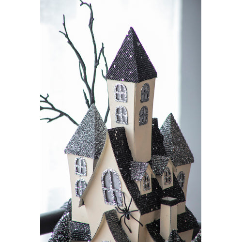 Lighted Haunted House Tabletop Decor - Halloween Decoration, 10x8.3x13.5"