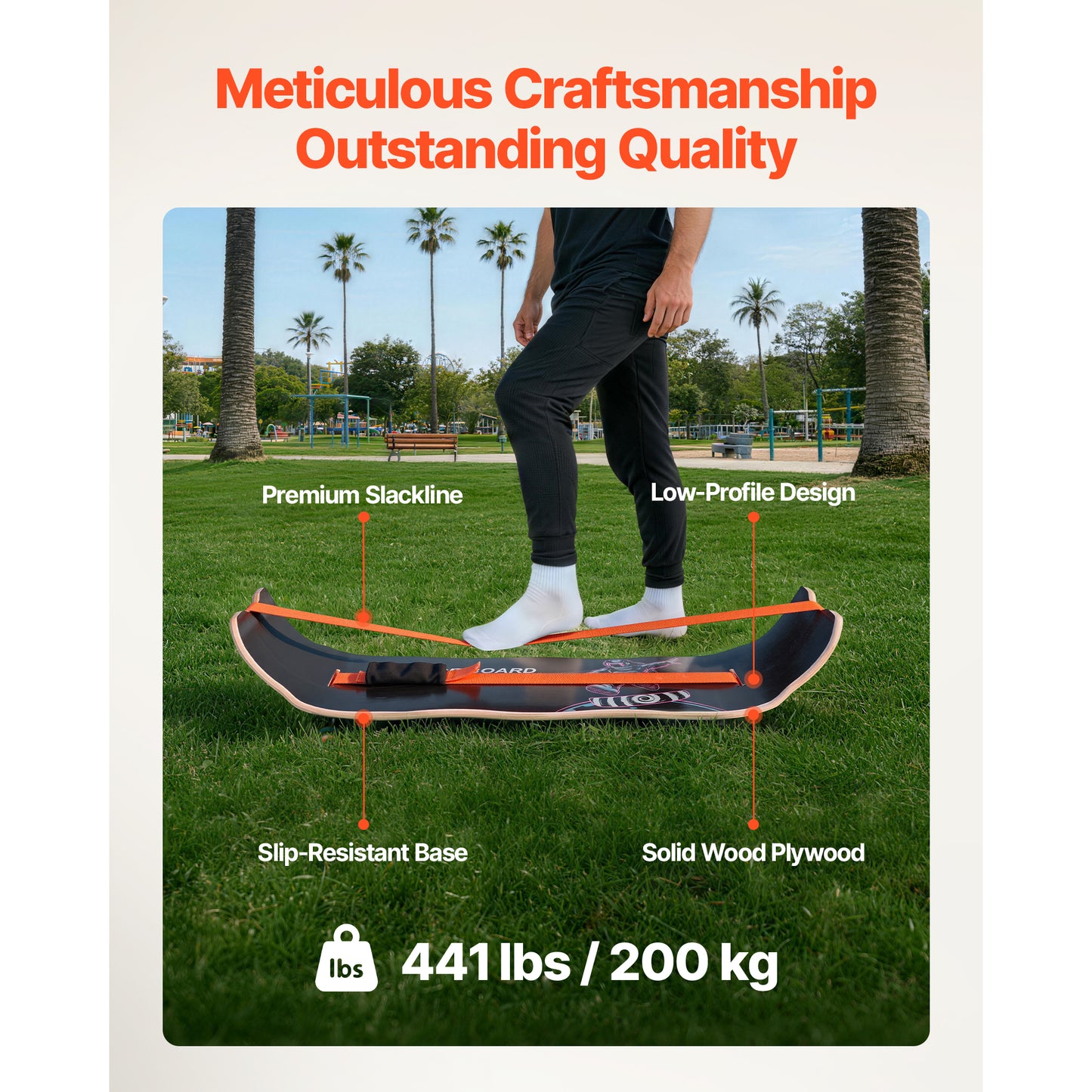 Balance Board for Adults - Wooden Wobble Trainer for Core Workouts & Standing Desk Exercise