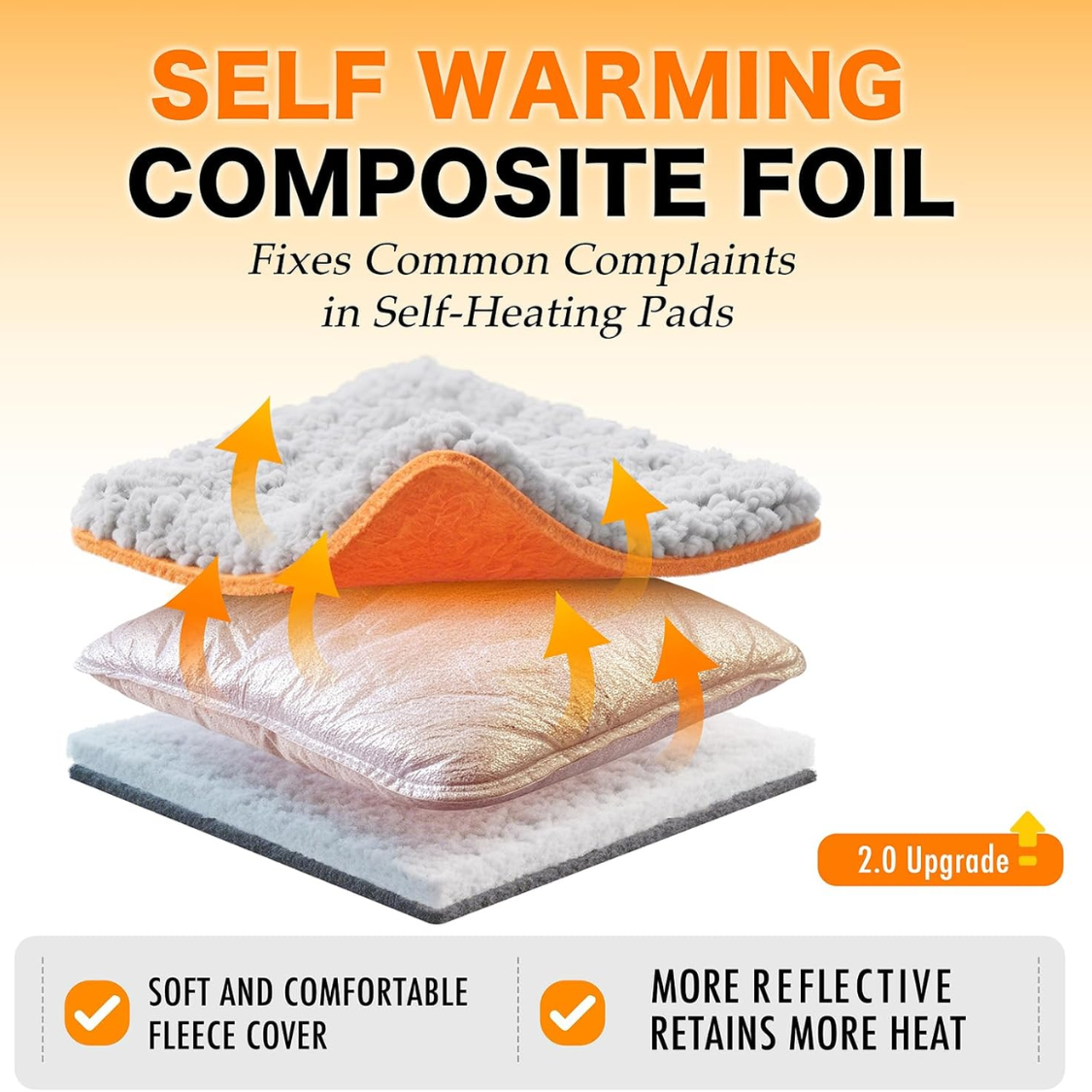 Self Warming Cat Bed with Removable Fleece Cover - Grey