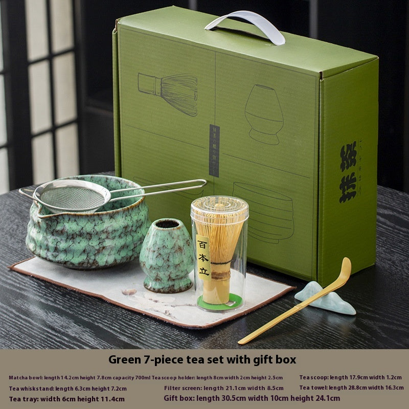 Japanese Style Matcha Bowl Set with Whisk and Accessories - Ceramic Tea Ceremony Kit