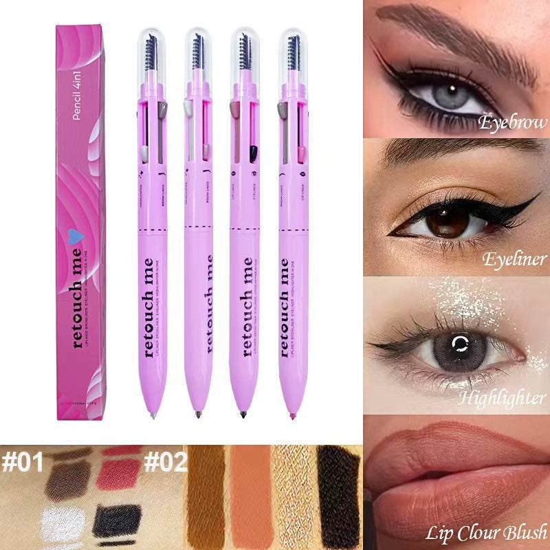 4-in-1 Makeup Pen Beauty Tool for Eyebrow, Eye Shadow & Blush - Natural Style