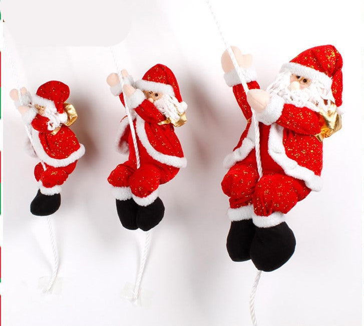 Christmas Santa Claus Rope Climbing Ornament - Festive Home Decor