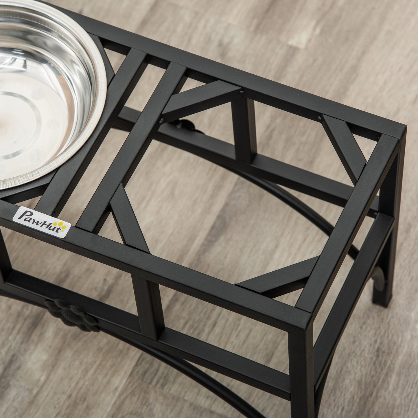 17-Inch Double Stainless Steel Elevated Dog Food Bowl Stand - Heavy Duty Pet Feeding Station