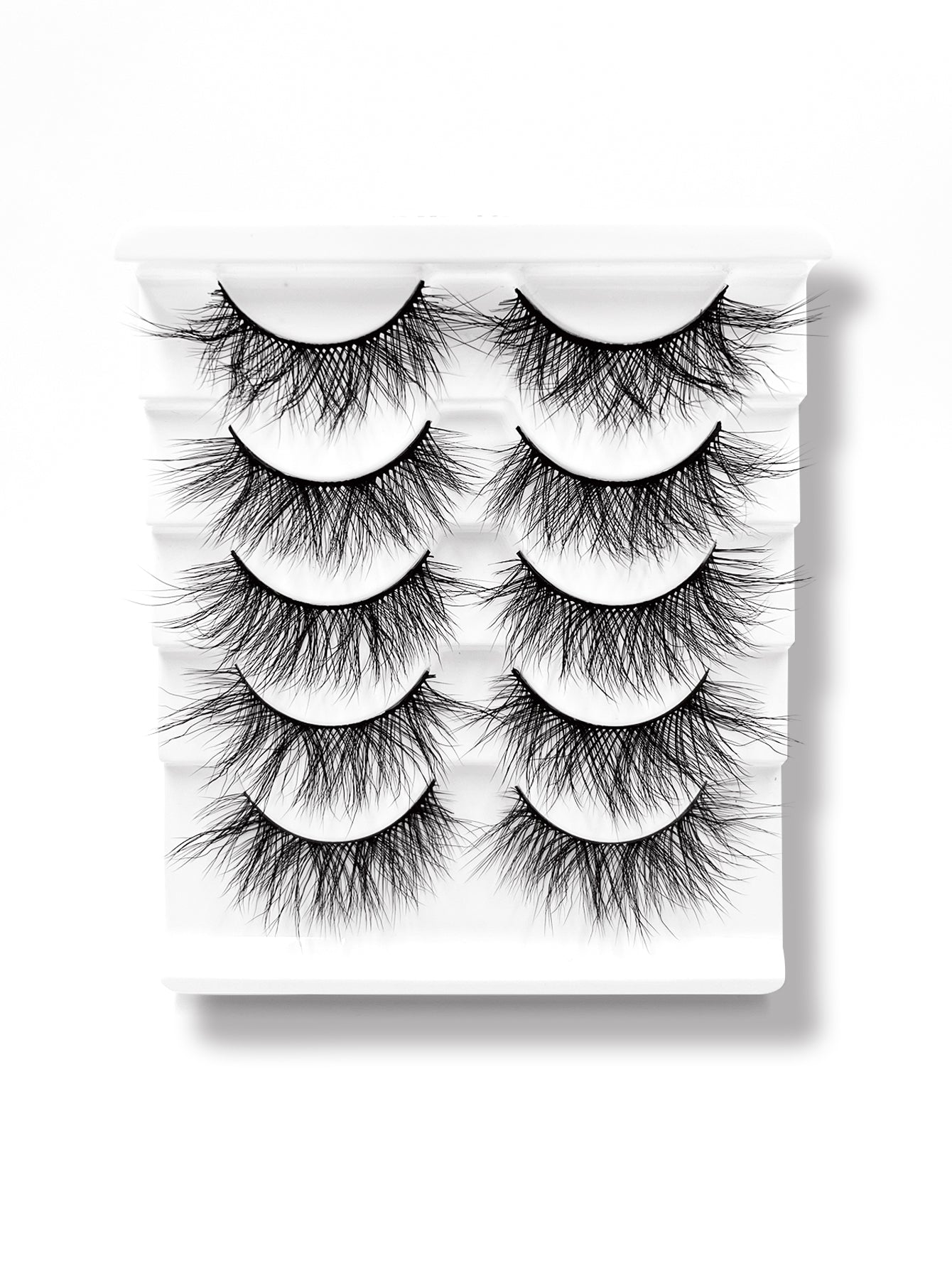 3D Premium Faux Mink False Eyelashes - Voluminous Cluster Style, 5 Pairs