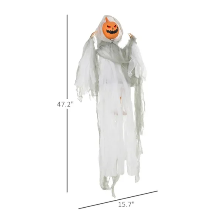 Halloween Pumpkin Ghost Decoration with Sound & Lights