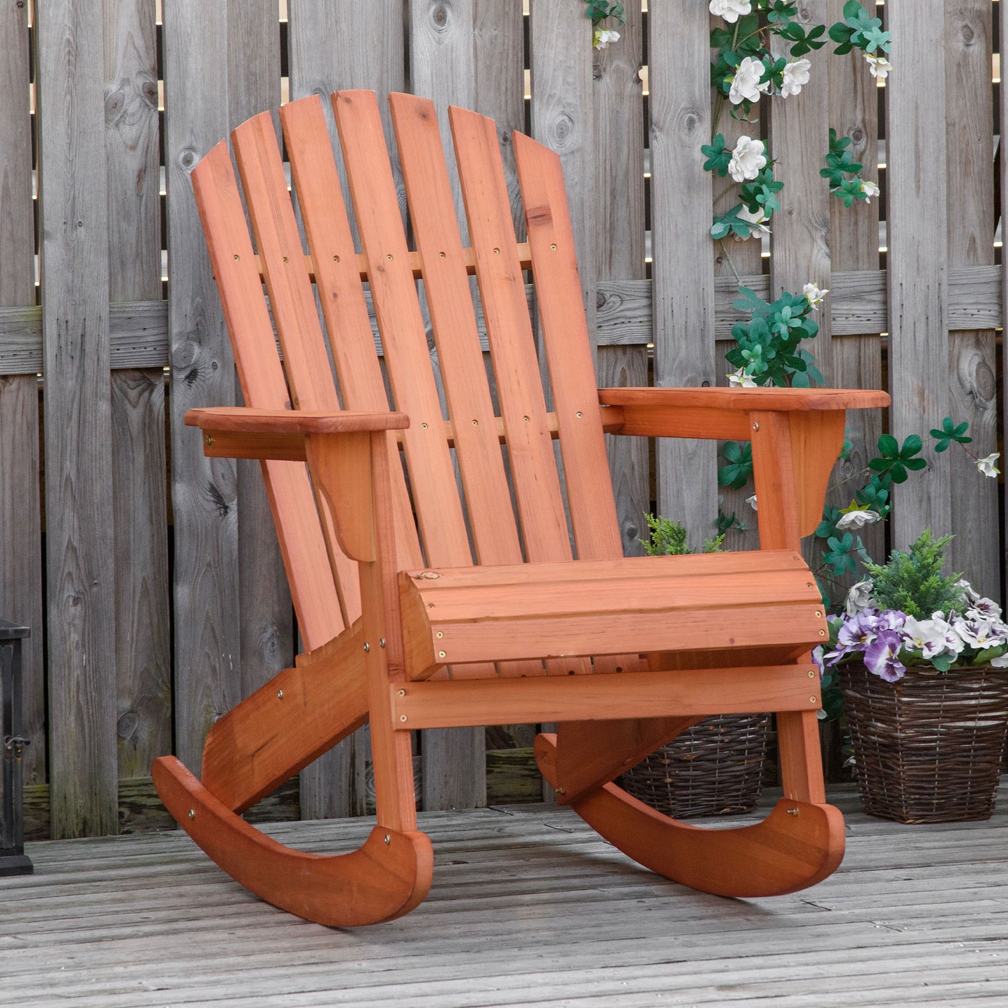 Teak Adirondack Rocking Chair - Ergonomic Design for Porch & Patio