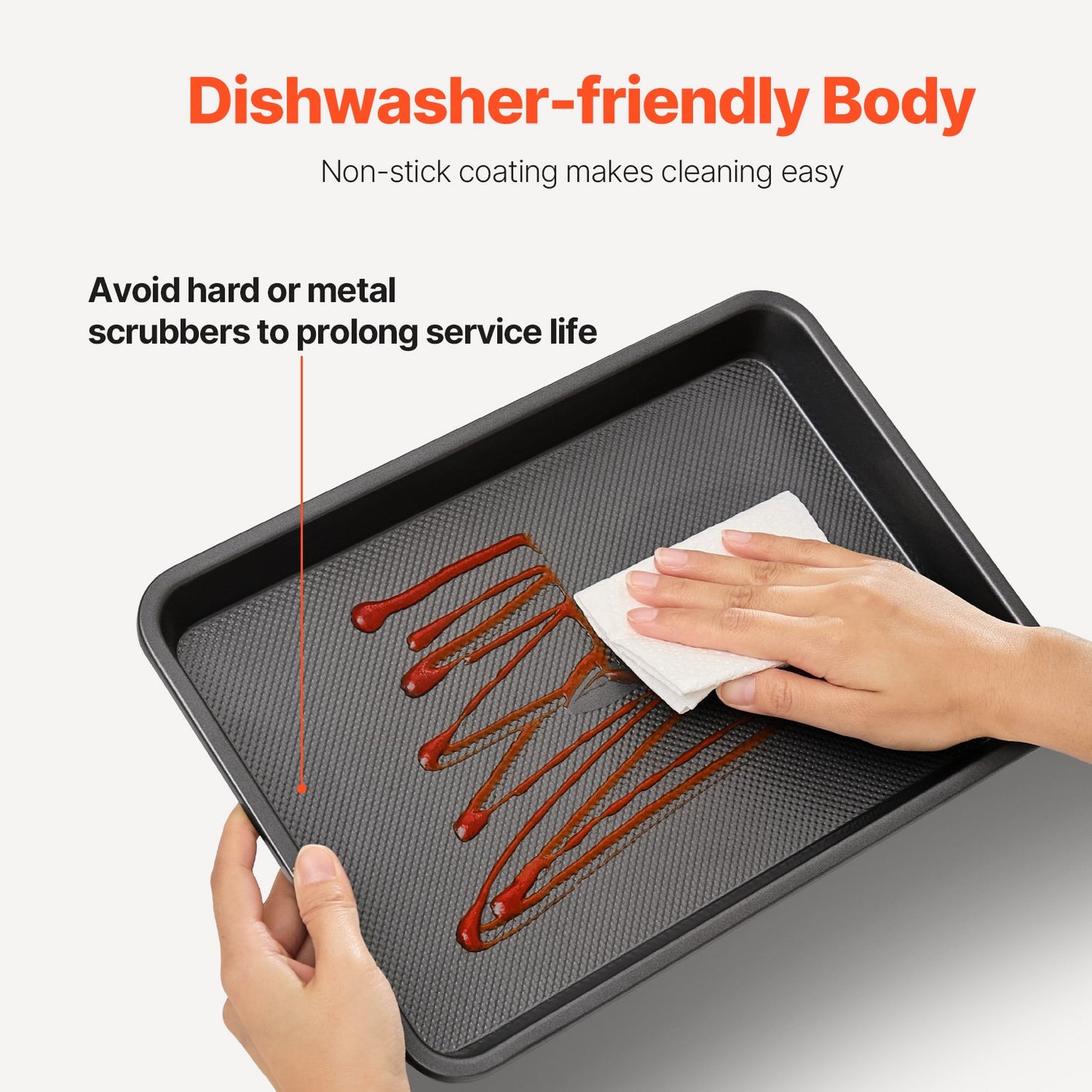 Nonstick Carbon Steel Baking Pan Set - 3-Piece with Silicone Handles