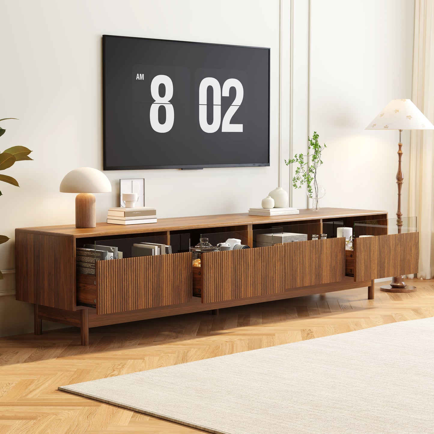 78-Inch TV Stand for Living Room - Modern Entertainment Center