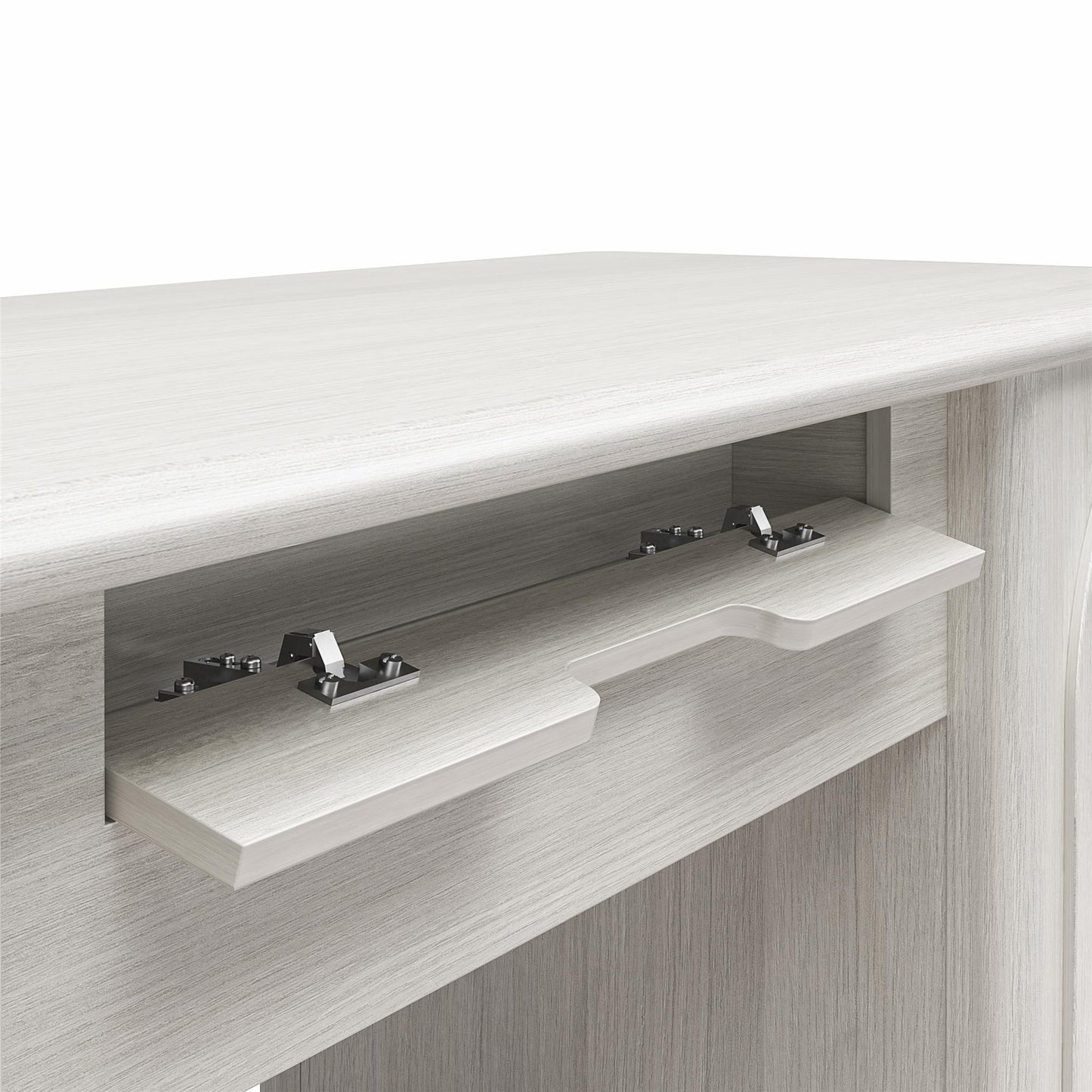 Selena Double Pedestal Desk - Rustic White Solid Wood