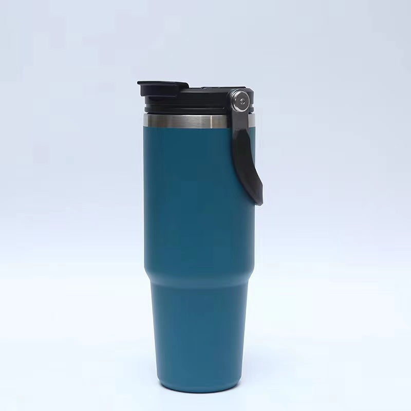 Insulated Stainless Steel Double Drink Cup - 900ml Capacity, Portable Thermos Mug