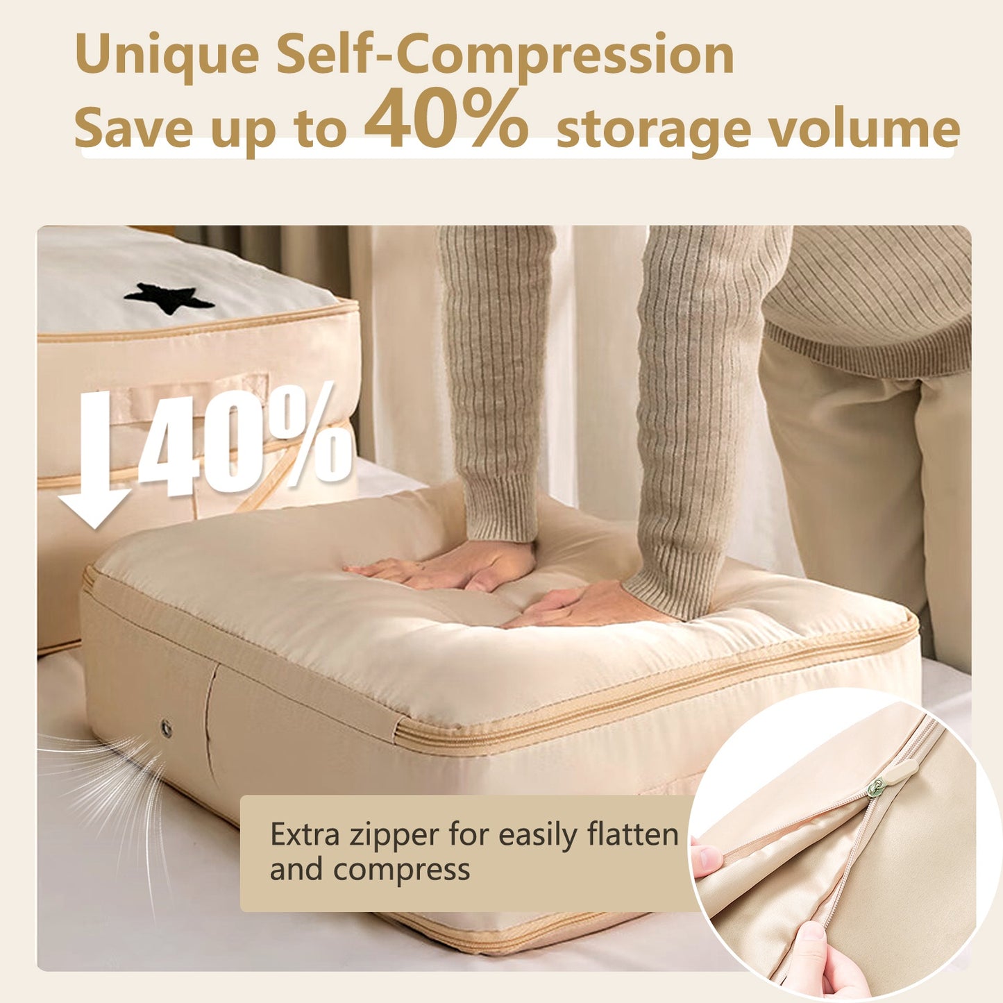 1Pc Foldable Storage Bag For Comforter Quilt Blanket Clothes Season