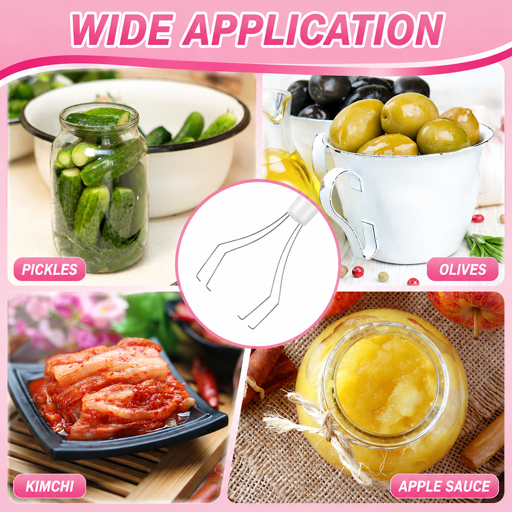 Stainless Steel Pickle and Food Picker - Multi-Functional Kitchen Tool