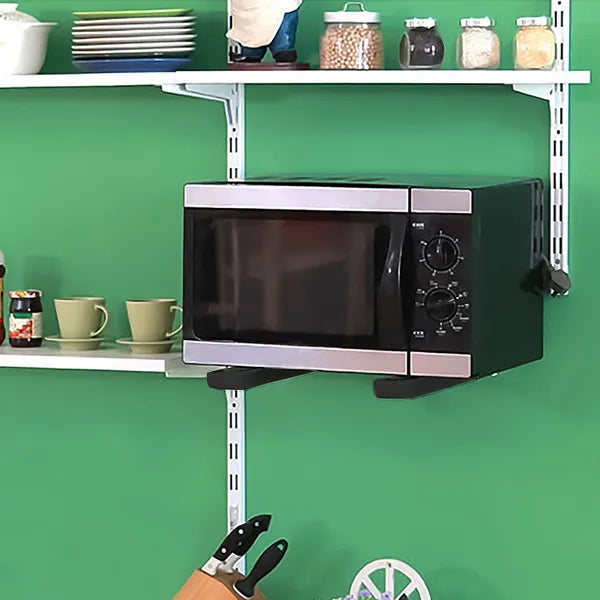 L-Shaped Microwave Wall Mount Shelf, Rust Resistant Carbon Steel