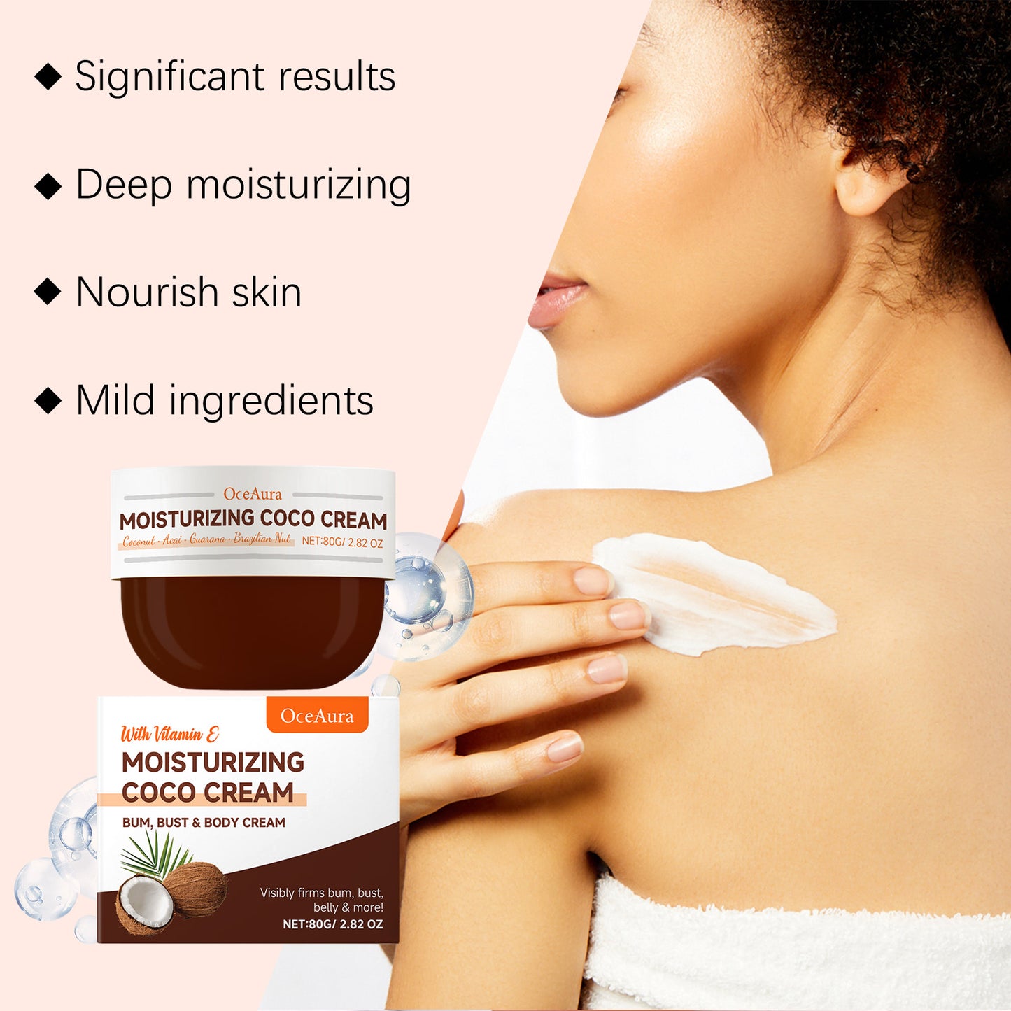 Coconut Oil Body Moisturizer - Anti-Aging Skin Firming Cream