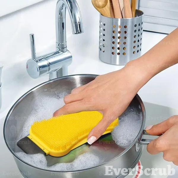 All-Purpose Silicone Scrubbers - 2 Pack - Yellow