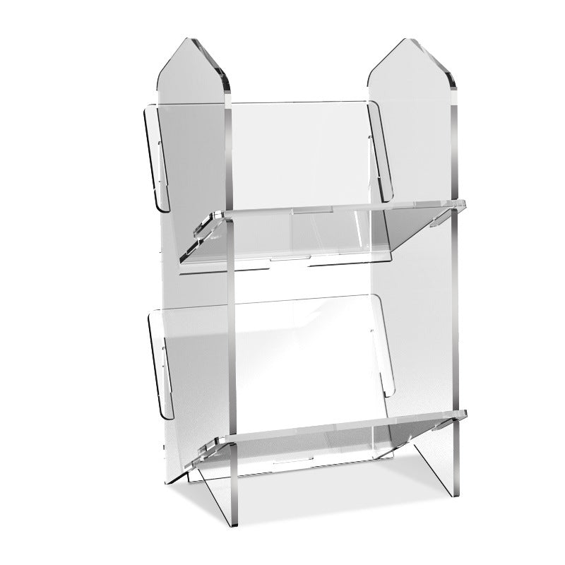 Acrylic Bookshelf Storage Rack - Modern Clear & Frosted Home Organizer