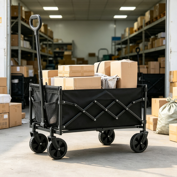 Heavy Duty Folding Utility Wagon Cart 120L All-Terrain Beach & Garden