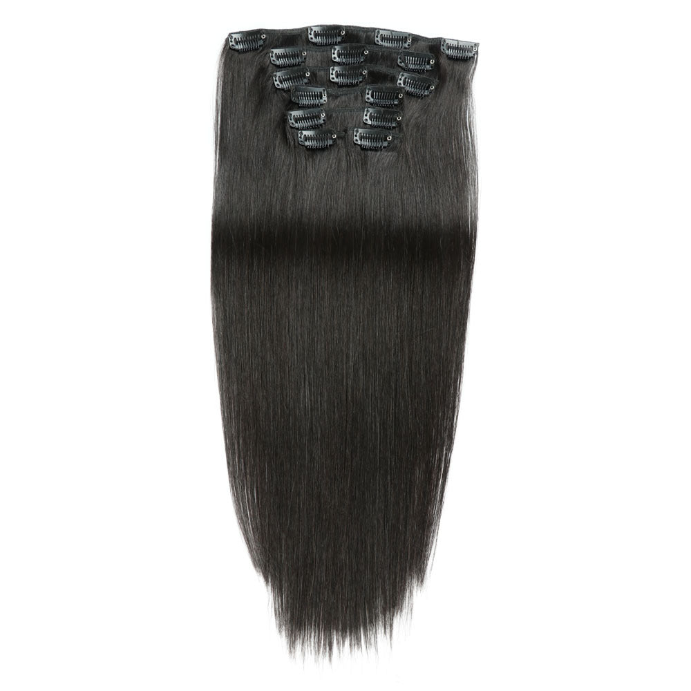 Clip-in Human Hair Extensions 14 Inches 70g Seven-Piece Set for All Hair Types