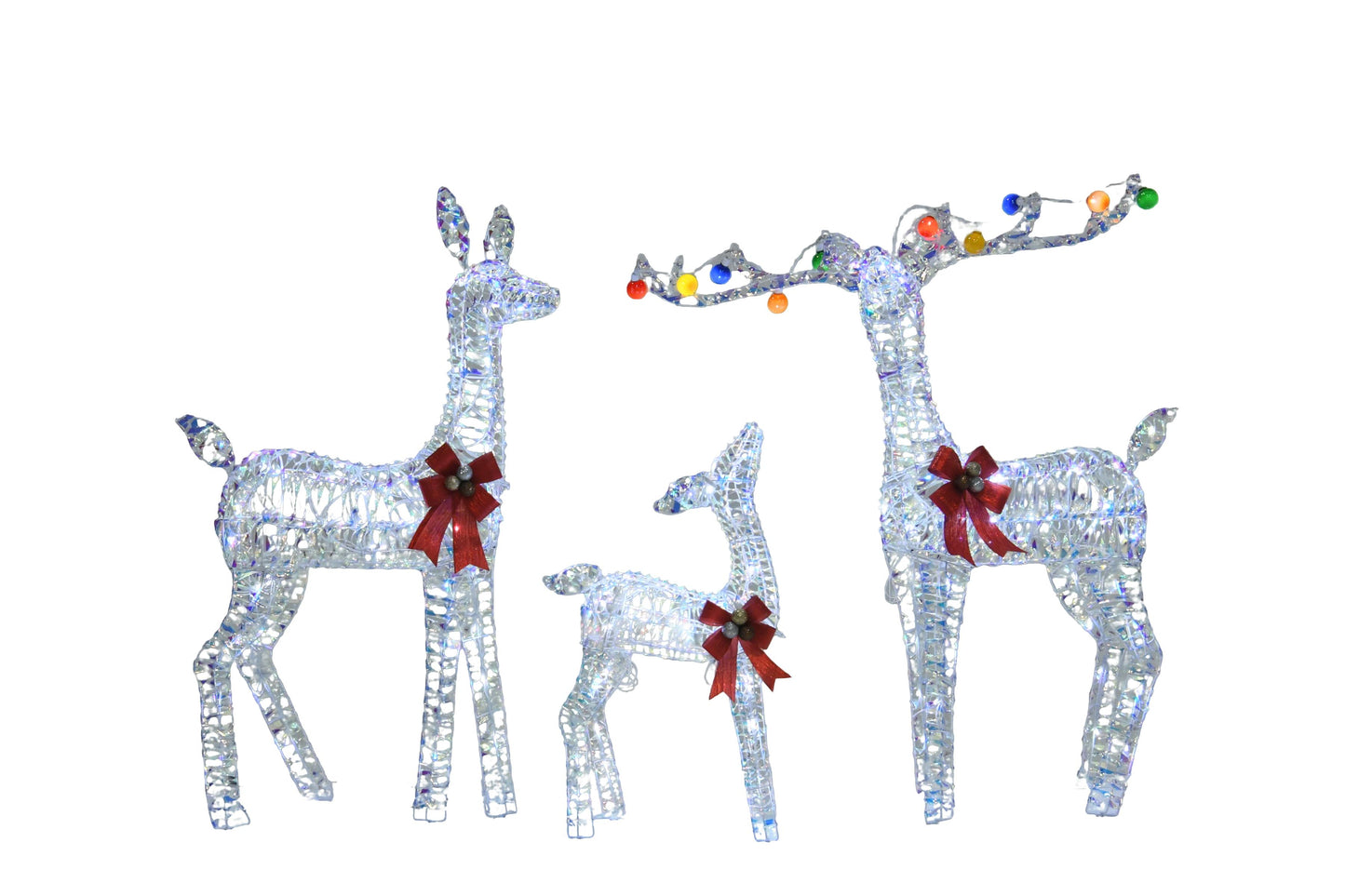 PVC Woven Reindeer Christmas Decoration Set - Indoor/Outdoor