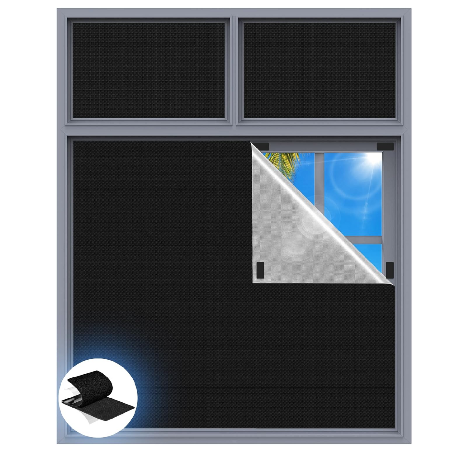 Portable Blackout Curtains - Oxford Cloth, Black