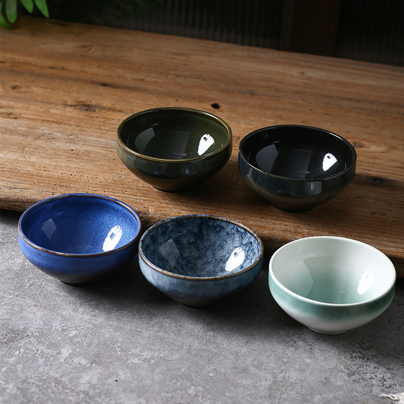 Ceramic Rain-Hat Shaped Bowl with High Legs - Multiple Colors
