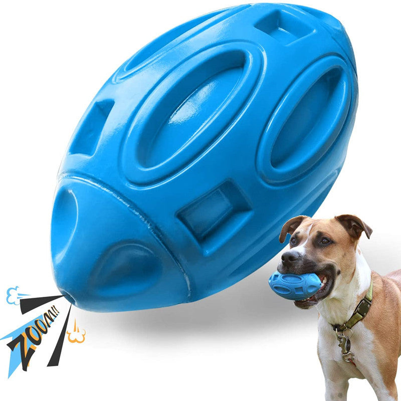 Durable Rubber Dog Toy with Squeaker - Interactive Bite-Resistant Fetch Ball