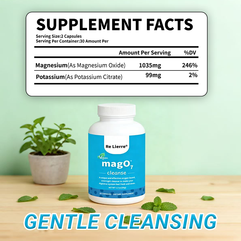 Ozonated Magnesium Oxide Capsules - Natural Colon Cleanse, 60 Count