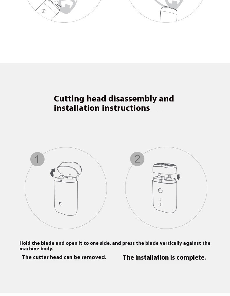 Electric Shaver with Rotating Double Cutter Head