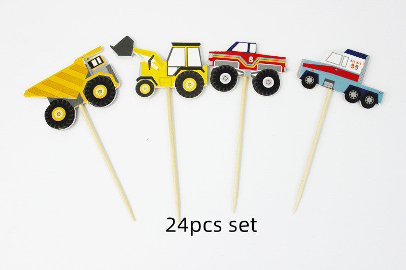 Cake Decoration Inserts 24pcs - White Cardboard Cake Toppers for Baking & Party