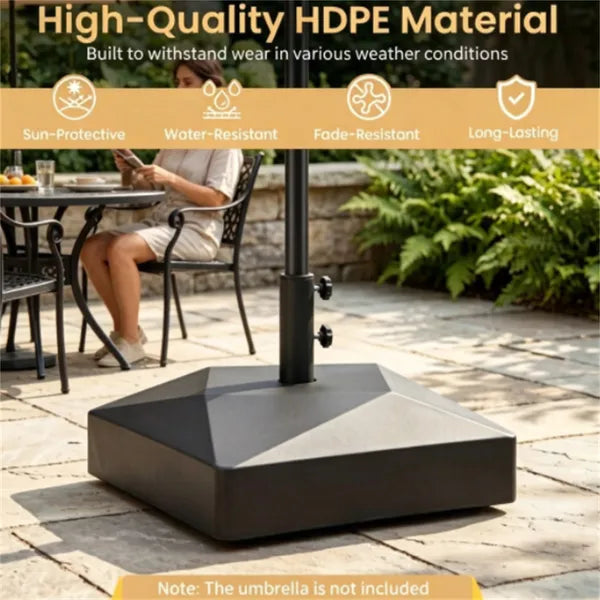 Heavy Duty Fillable Patio Umbrella Base with Wheels - Universal Fit