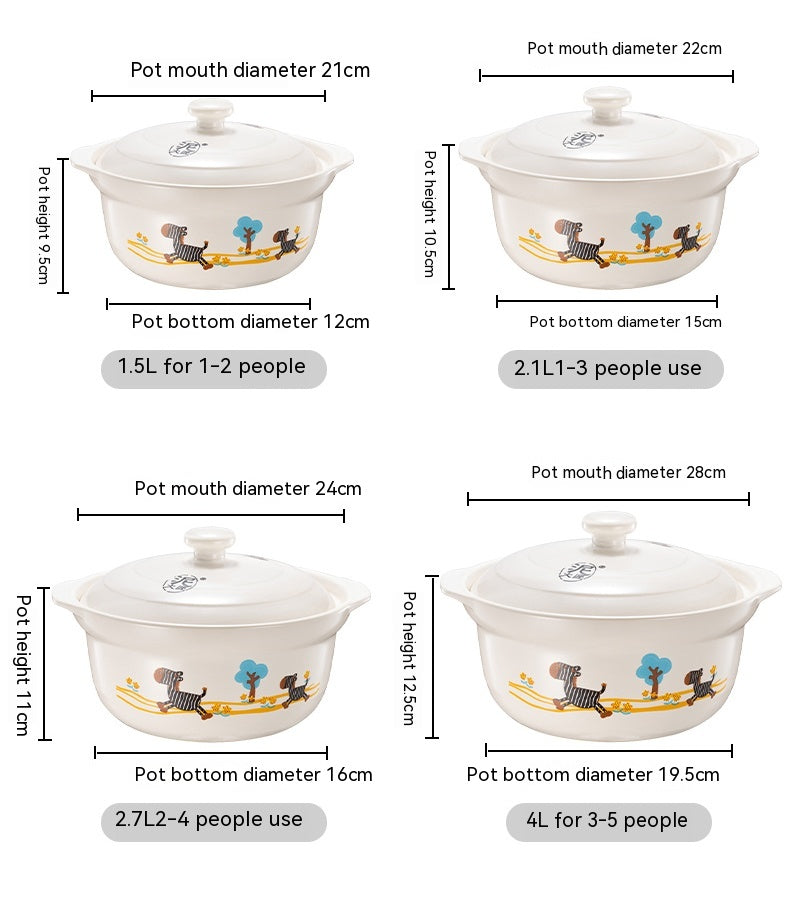 High-Temperature Ceramic Casserole Stew Pot with Cover - Kitchen & Home Storage