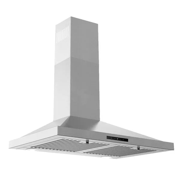 30 Inch Stainless Steel Range Hood - 450 CFM Ductless/Ducted Kitchen Vent with LED Light & Touch Control