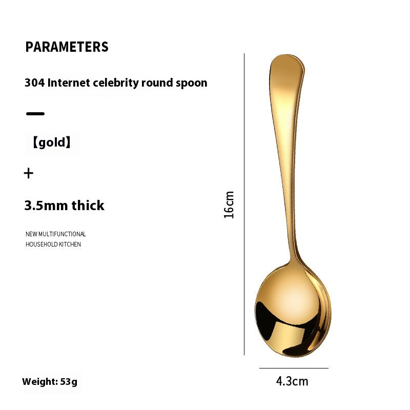 Stainless Steel Household Spoon 3.5mm Thickened Modern Kitchen Utensil