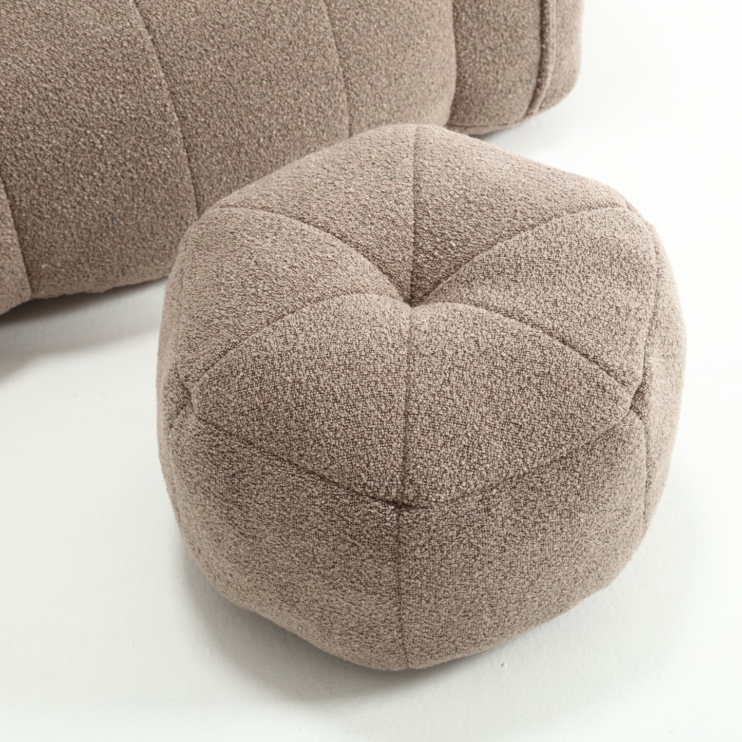 Coffee Soft Bean Bag Chair with Foam Filling - Comfortable Lazy Sofa