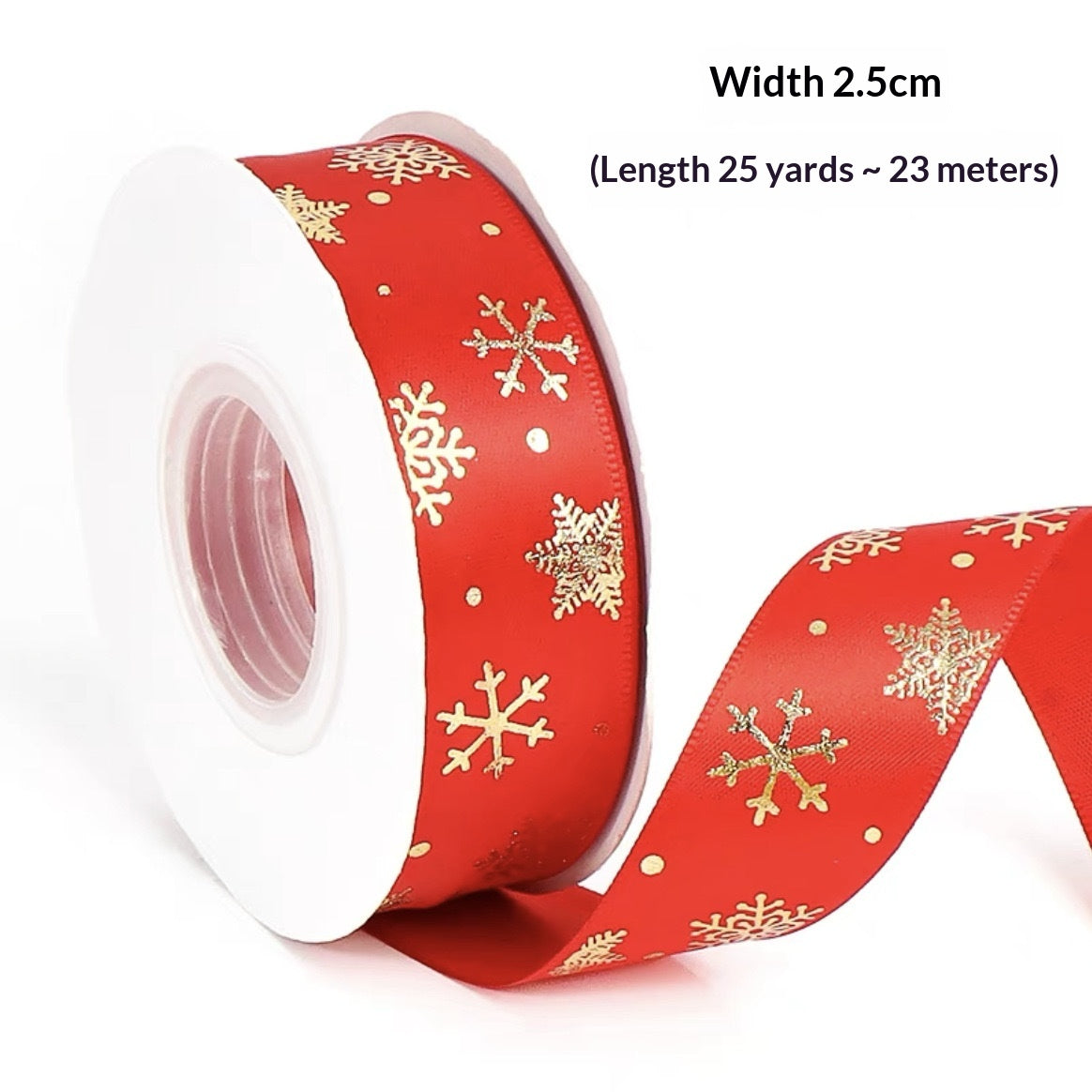 Christmas Ribbon for Gift Wrapping and Cake Decoration - 25 Yards