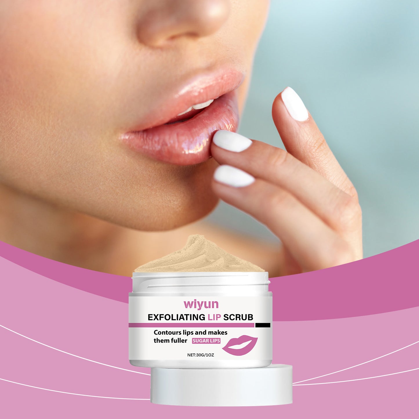 Moisturizing Lip Scrub with Coconut Oil & Vitamin E for Soft Lips