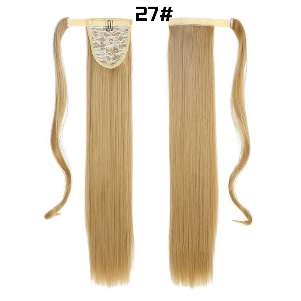 Long Straight Synthetic Hair Velcro Ponytail - Multiple Colors