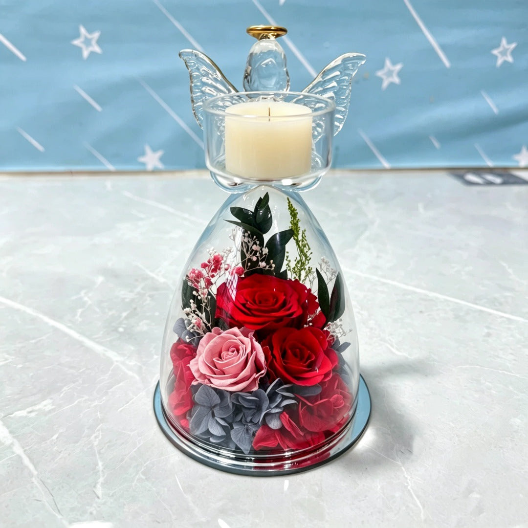 Christmas & Valentine's Day Rose Bouquet Ornament with Light - Handmade Gift
