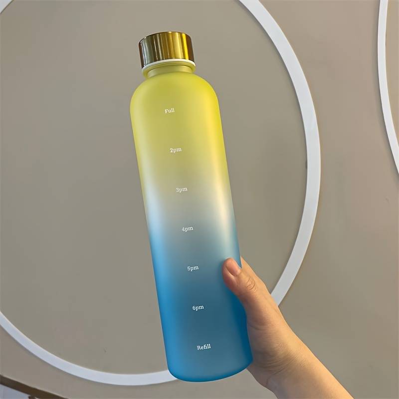 Frosted Gradient Sports Water Cup 1000ml - Outdoor Fitness Drinkware