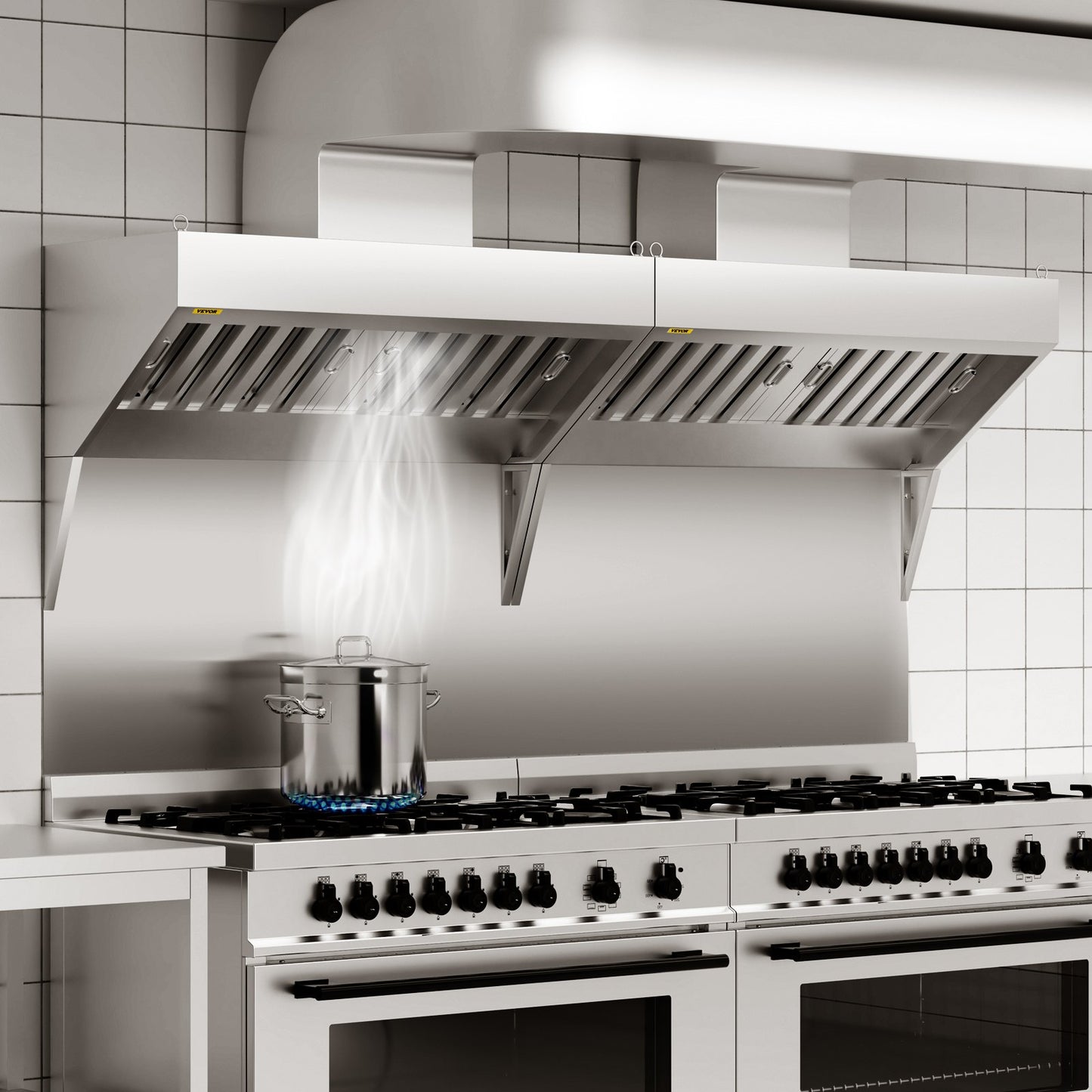 7FT Stainless Steel Exhaust Hood for Food Trucks & Kitchens