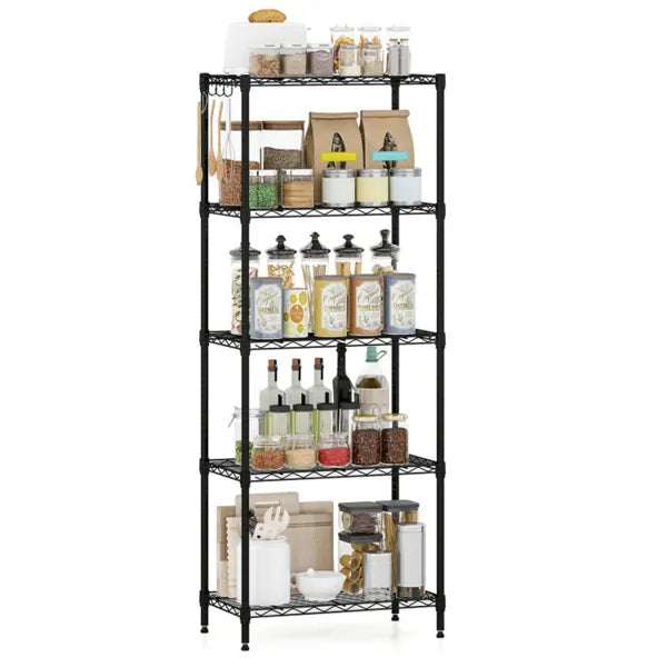5-Tier Heavy-Duty Metal Wire Shelving, 750 LBS Total Load With