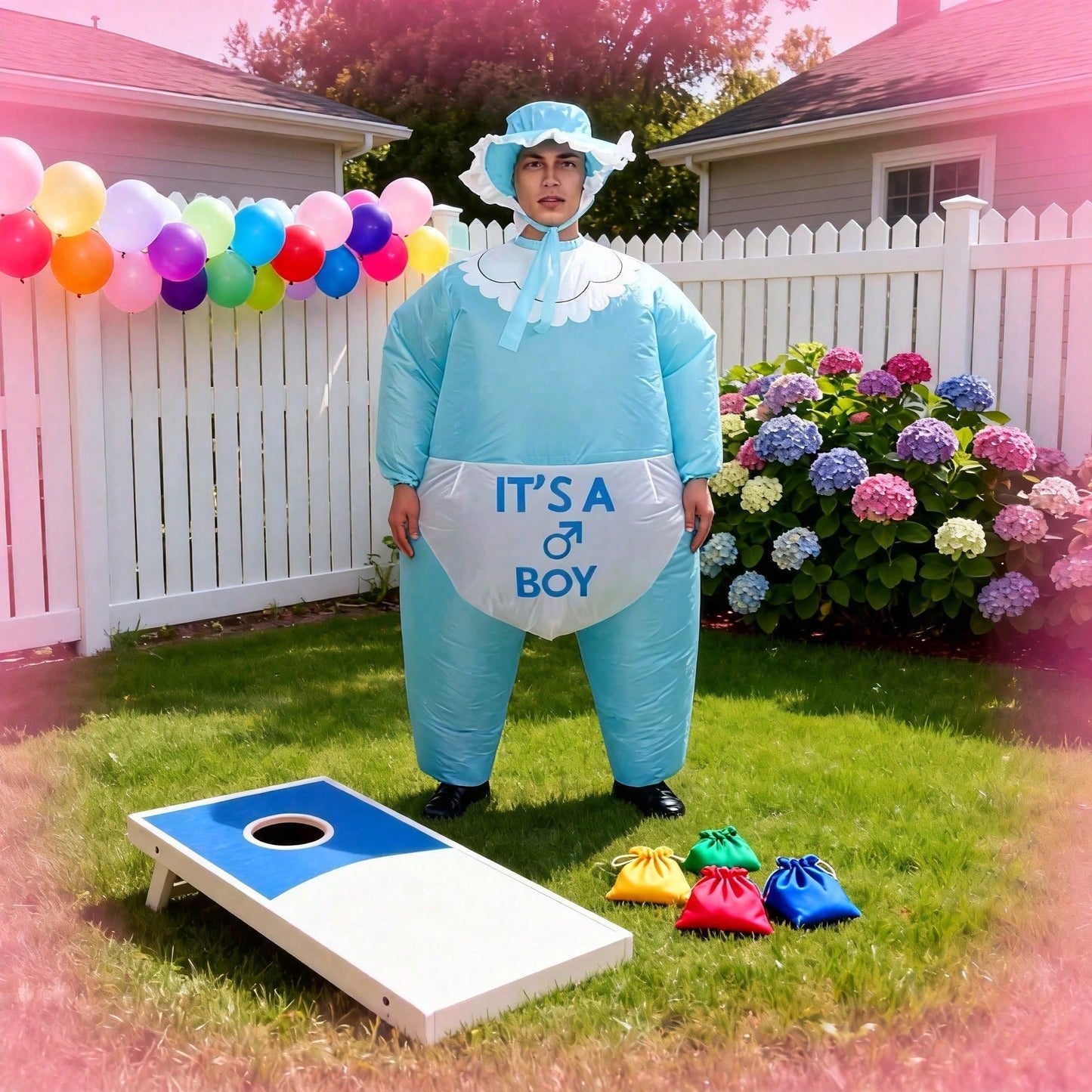 Inflatable Baby Costume - Unisex Fun for Gender Reveal Parties