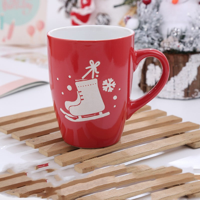 Christmas Cartoon Snowman Santa Ceramic Mug - Holiday Gift Drinkware